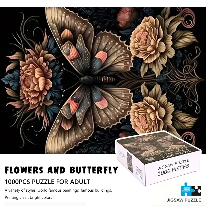 1000 Piece Crystal Butterfly Jigsaw Puzzle - Sparkling Gemstone Art, 23.85x23.85 Inches - View #10