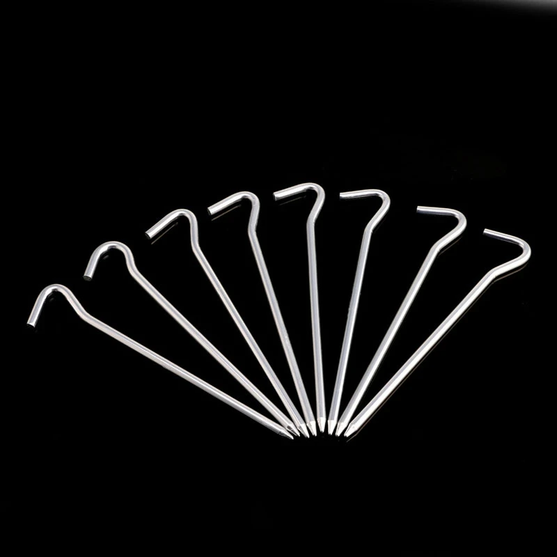 

yunyun 18cm Tent Pegs Aluminum Alloy Tent Stakes Golden Tent Hook Ground Anchors Outdoor Canopy Stake Camping Accessories