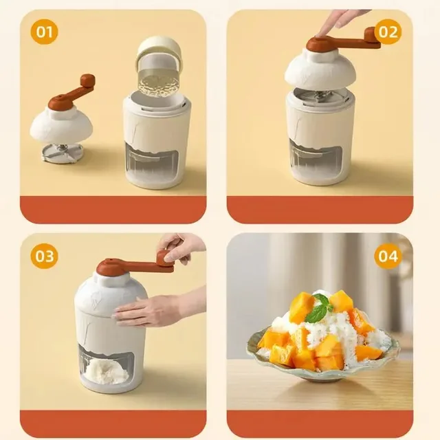 Manual Snow Cone Machine Slushies Maker Machine Portable Smoothies Hail Ice Breaker Crushed Ice Machine With Ice Cube Tray For 4
