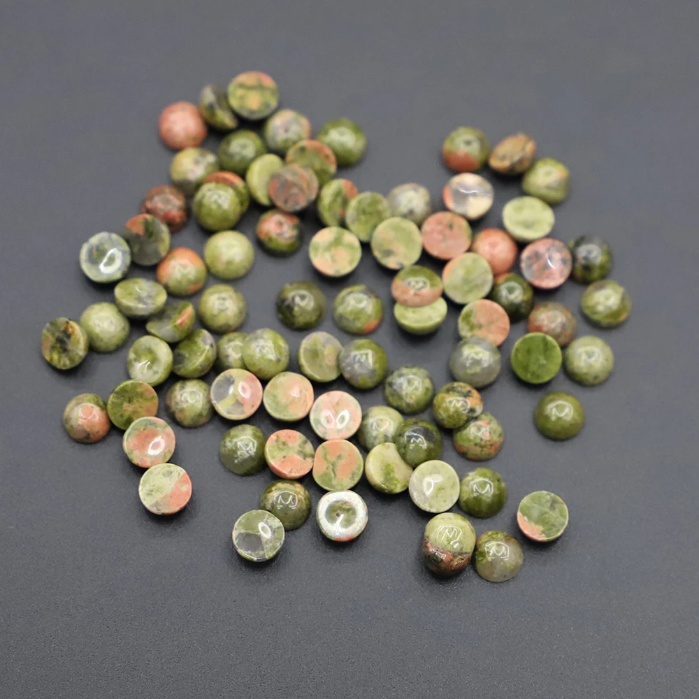 6MM Fashion Natural Stone Round Cabochon Turquoise Amazonite Tiger Eye Agates Cameo Beads Jewelry Wholesale Free Shipping 100PCS