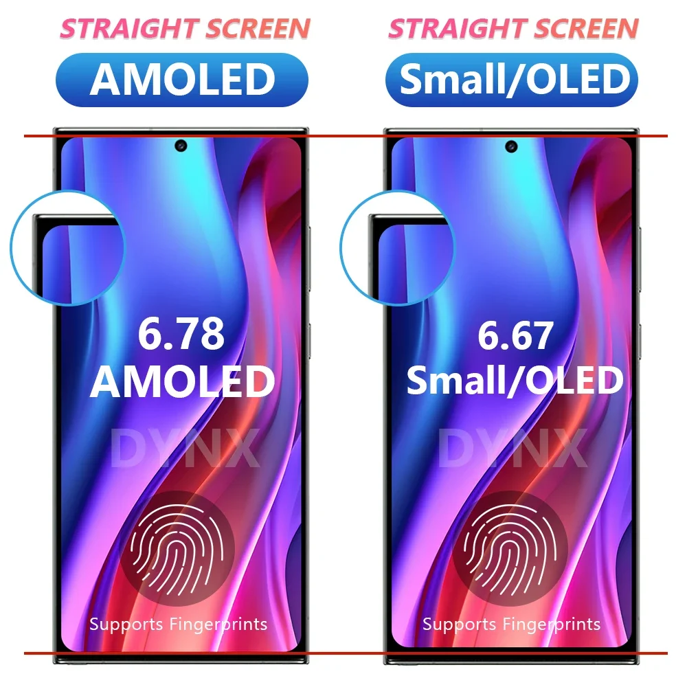 미국 AMOLED S23 울트라 스크린 어셈블리, 삼성 갤럭시 S23 울트라 S918B S918B/DS LCD 디스플레이 디지털 터치 스크린 프레임 포함