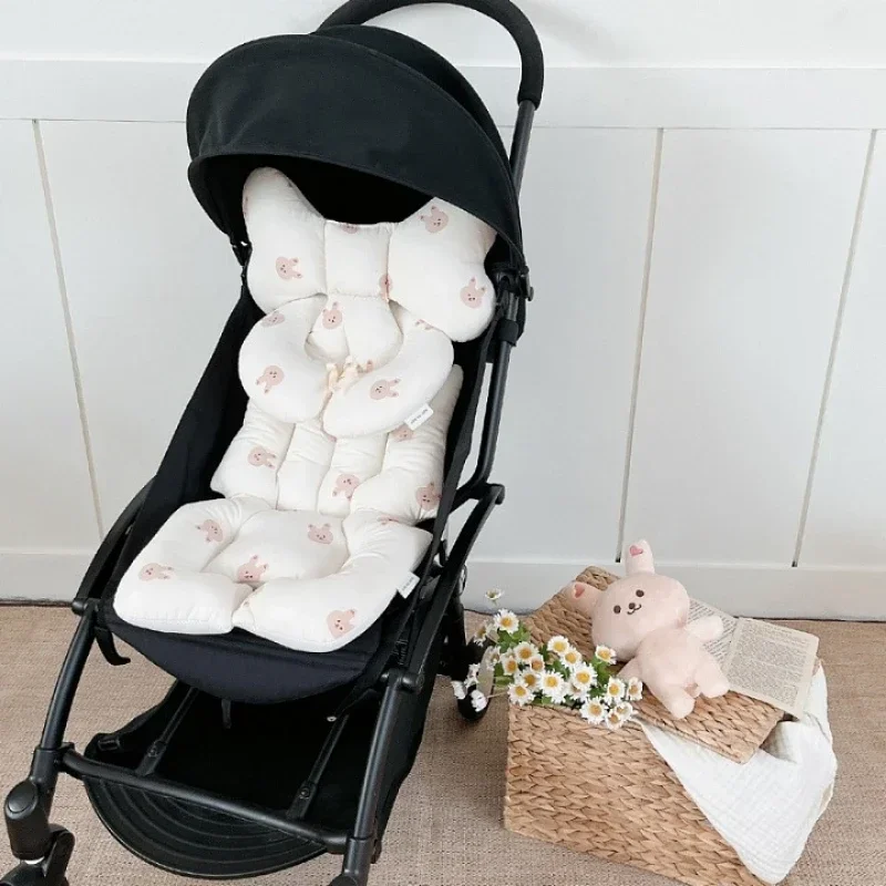 

New Korean Infant Pram Cart Seat Pad Bear Baby Stroller Accessories Cotton Diapers Pad Seat Carriages Pram Buggy Car General Mat