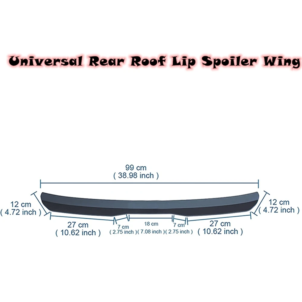 Universal Rear Roof Lip Spoiler Wing ABS Decoration Strips Matte Black&Glossy Black Fit Hatchback Car