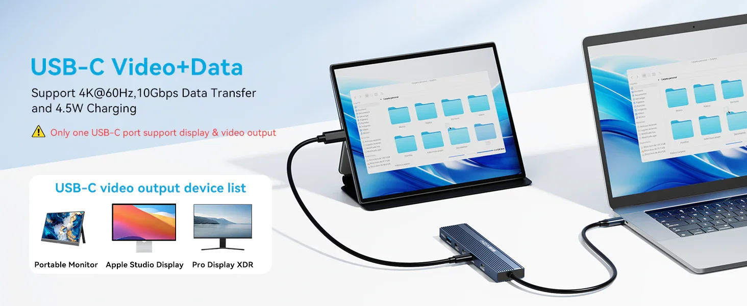 5-in-1 USB C Docking Station With 4K@60Hz Video Output, 100W PD, 2 USB-C & USB-A 3.1 Ports For Book, Windows Laptop_voghion.com