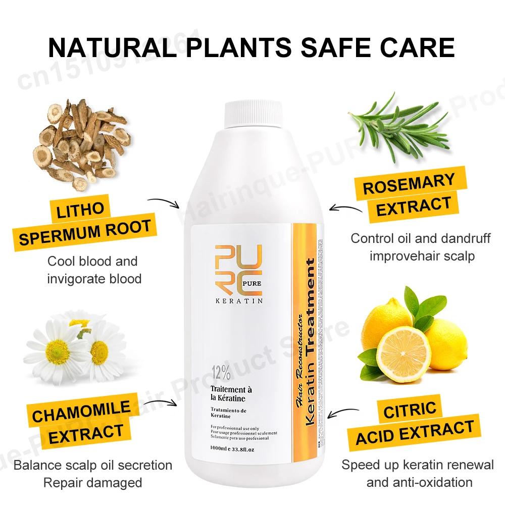 1000ml Brazilian Keratin Hair Straightening Shampoo For Curly Frizzy Smooth Treatment Wholesale Keratin Hair Care Products PURC 2
