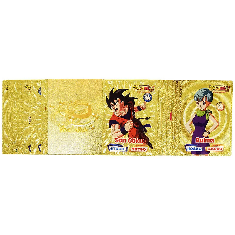 50 New Dragon Ball Gold Foil Cards Goku Vegeta Toriyama