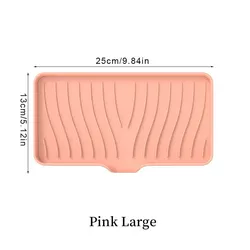 Silicone Anti-Slip Soap Tray with Drainage (Pink Large)
