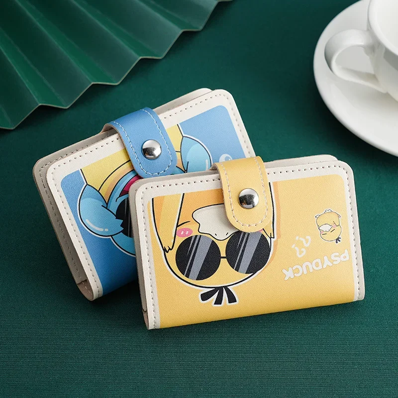 Pokemon Squirtle Card Bag Cartoon Psyduck Ladies Anti-Degaussing Multi-Card Porta Carte Di Grande Capacità Creative Cute Id Bags