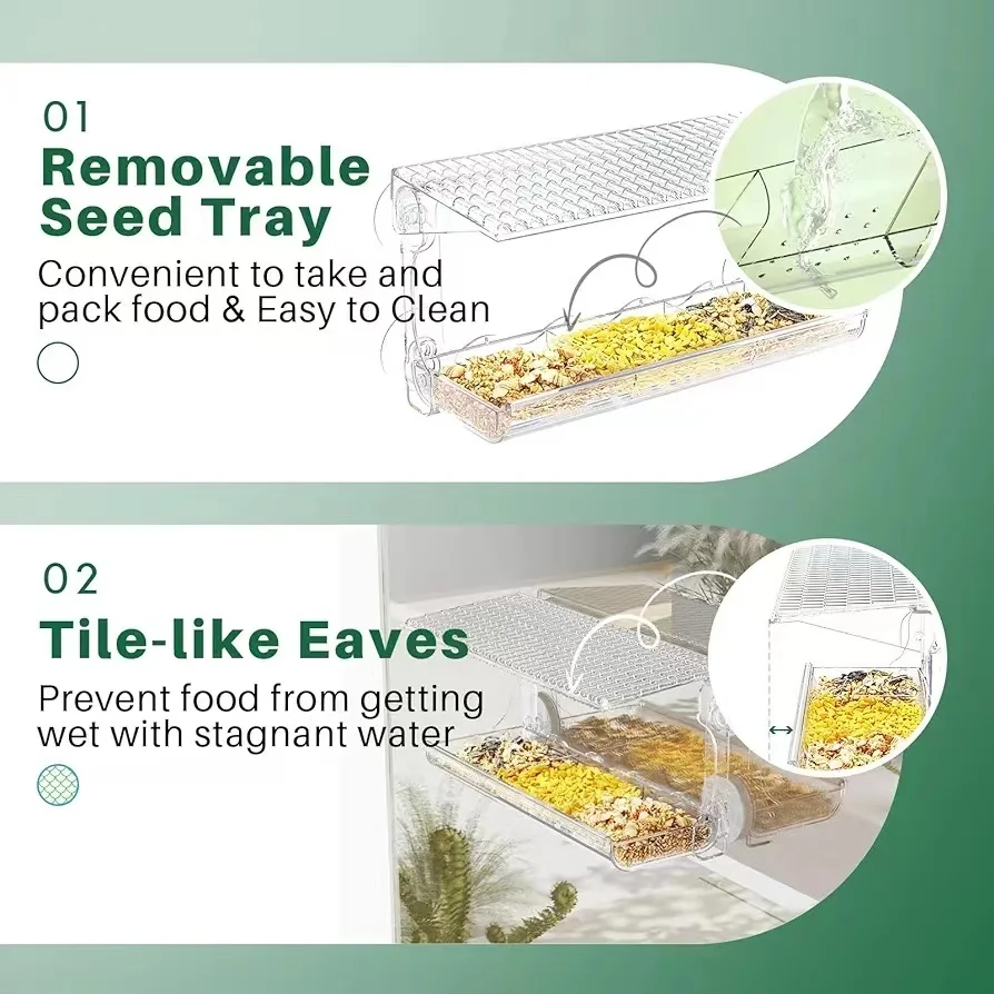 Transparent Window Viewing Bird Feeder For Outside Bird House With Strong Suction Cups Outdoor Feeders Wild Watching