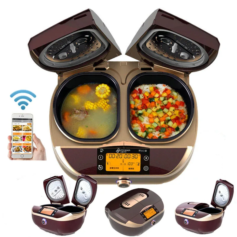 

must have to cook Fitcooker Intelligent double door electric for household double bile electric cooker for cooking soup and rice