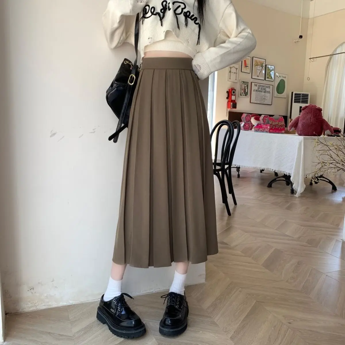 Modest Skirts for Women Korean Style Long Black Skirt Women's Pleated Skirt Long Skirts for Women Fashion 2023 Dazy A-LINE