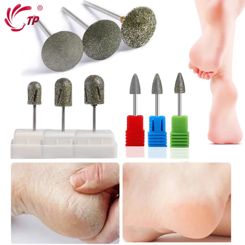 Nail Drill Bit Pedicure Drill Diamond Drill Bit Rotary Burr Foot Cuticle Clean Manicure Pedicure Tools Accessories