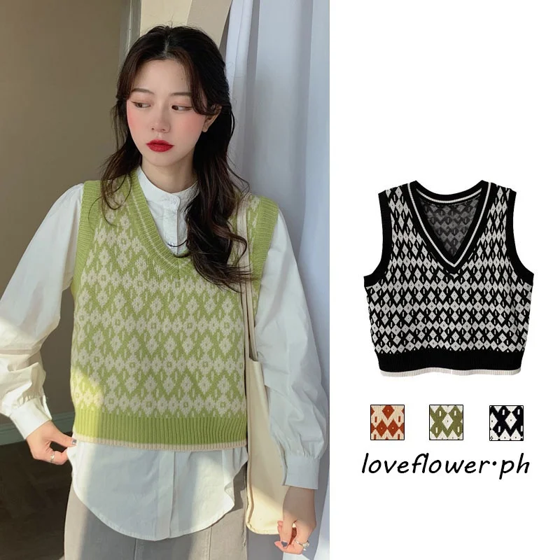 

[Spot goods】женский свитер с V-образным вырезом в Корейском стиле
