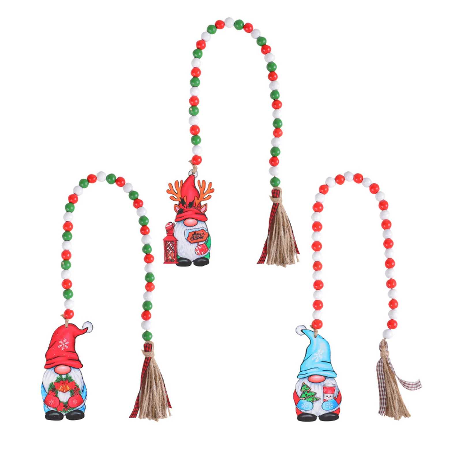 

3 шт. рождественские деревянные кисточки из бисера, креативные деревянные бусины, декоративные подносы «сделай сам», рождественские знаки, подвесные украшения для автомобиля