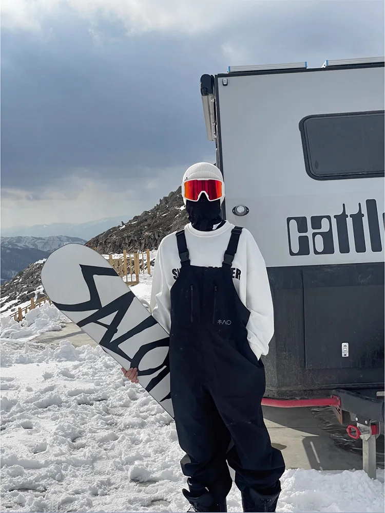 Unisex Waterproof Ski And Snowboarding Pants Suspenders 