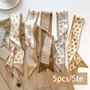 5pcs/set Series Silk Satin Scarf Women Cloth Hair Bands Headdress Accessories Lady Scarves Ribbon Neck Ties for Bag Handle 1