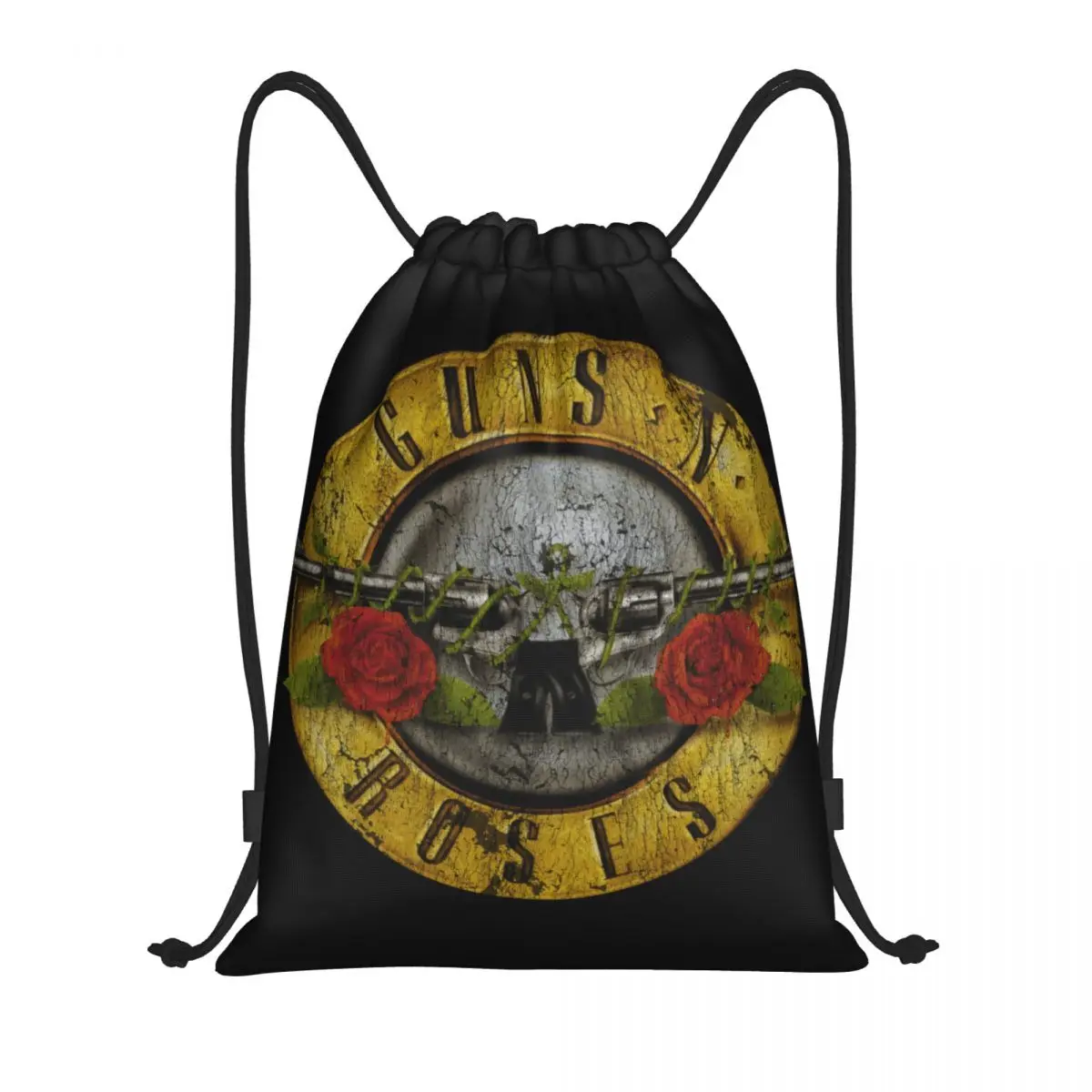 

Custom Guns N Roses Bullet Logo Drawstring Bag for Training Yoga Backpacks Women Men Heavy Metal Sports Gym Sackpack