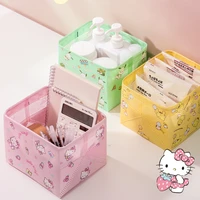 Sanrio Cute Hello Kitty Kuromi Melody Cinnamoroll Sundries Foldable Storage Box Desk Cosmetics Snack Storage Basket Organizer 3