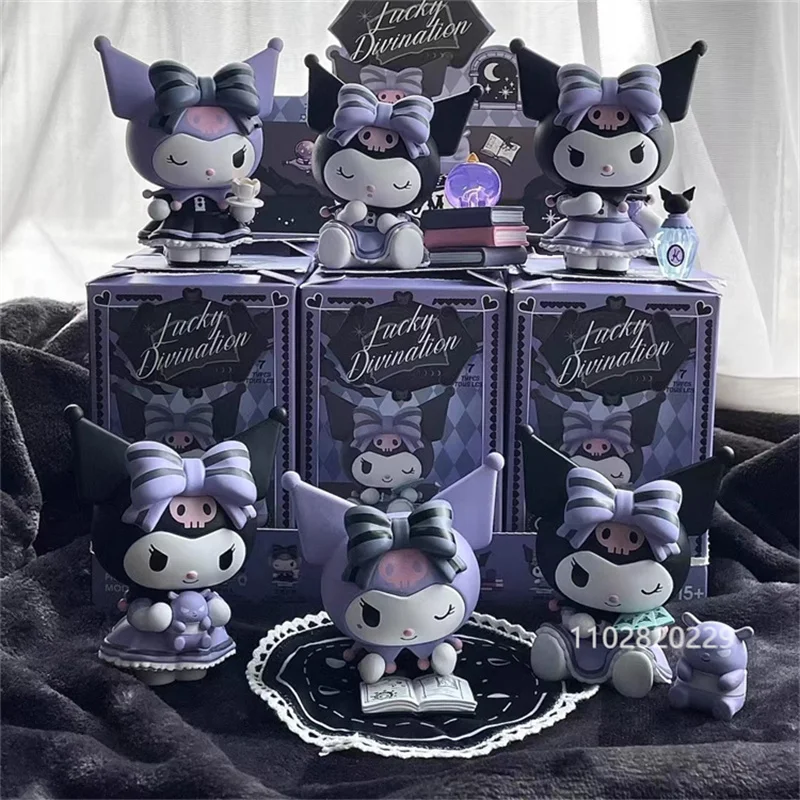 thumbnail image 1 of Figuras de acción de la serie Sanrio Kuromi Lucky Divination, colección de anime kawaii, modelo de estatua, muñecas, regalo de cumpleaños para niña linda, decoración, 1 of 5