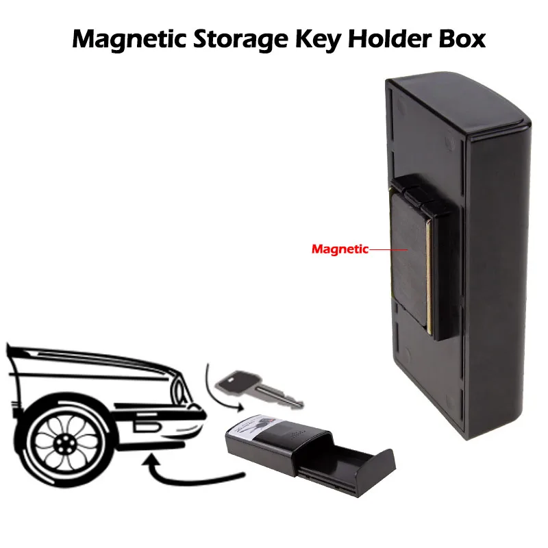 Cassetta Di Sicurezza Scatola Portaoggetti Magnetica Portachiavi Chiave Nera Car Outdoor Stash Con Magnete Per Home Office Car Truck Caravan Secret Bo