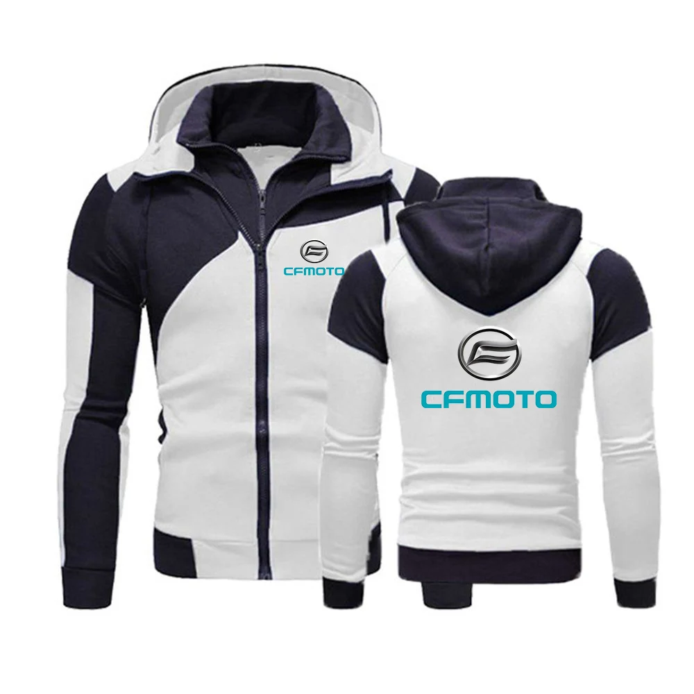 Cfmoto 남성용 후드 풀오버 코트 상의, 절묘한 컬러 매칭, 캐주얼 패션, 새로운 스타일, 2023 용수철 가을