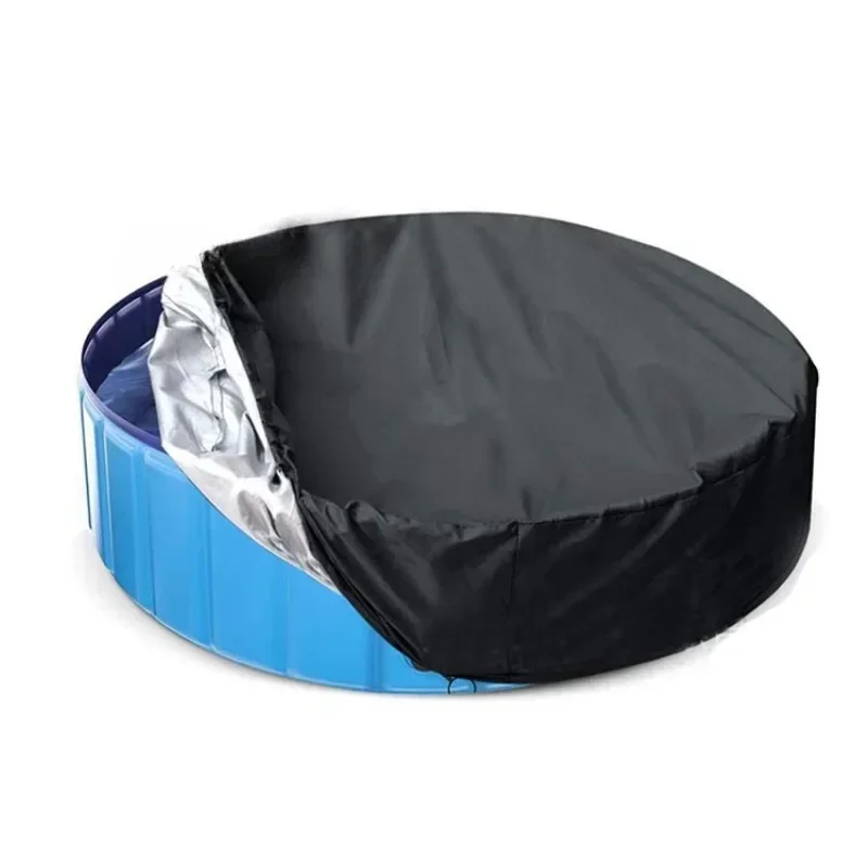 Outdoor pet swimming pool cover foldable children's pool cover circular waterproof bathtub