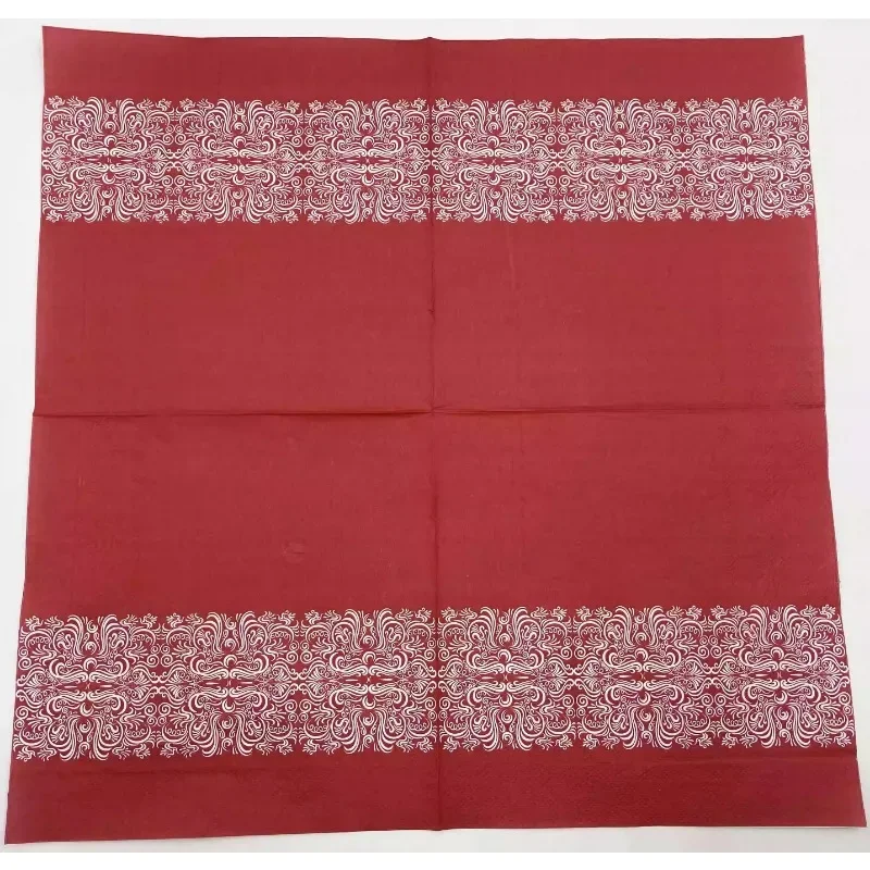 Colorful Printed Napkins High-end Red Wedding Paper Napkins 2 Ply Wedding Disposable Wine Glass Table Setting Flower Paper 20pcs