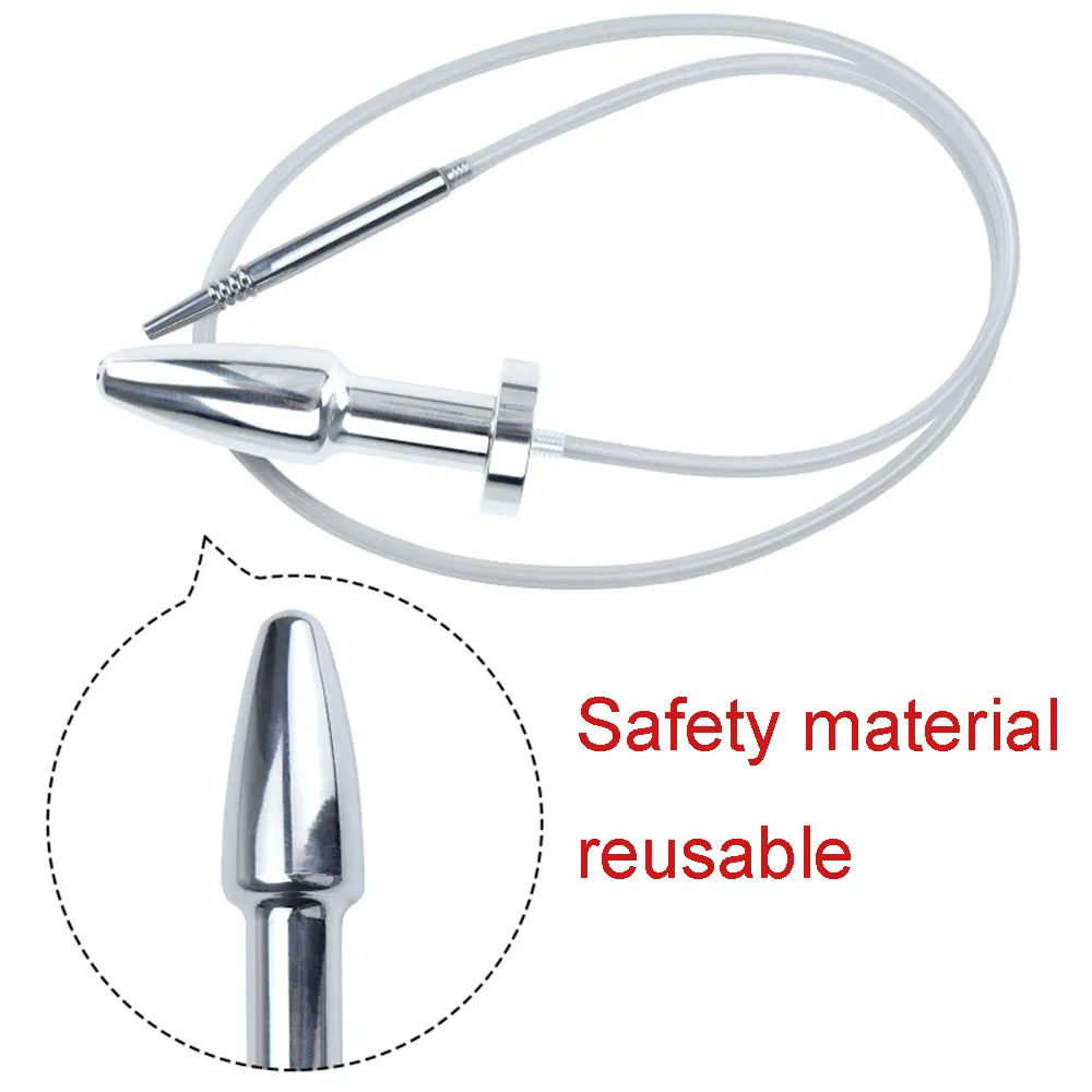 2 In1 Metal Horse Eye Stick Connect Anal Plug Irrigation System Enema Cleaning Internal Circulation Stimulate Masturbator Toy