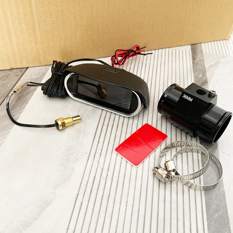 LED 디지털 2in1 자동차 트럭 엔진 온도 및 전압 게이지 미터 과열 경보 12V/24V 수온 게이지 전압계