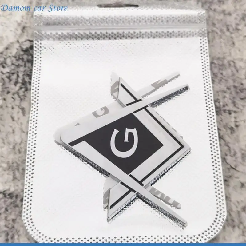 A2UC 내후성 프리메이슨 심볼 형제애 데칼 엠블럼 (자동차 및 오토바이용, 자동차 및 오토바이 사용 회원 및 애호가용)