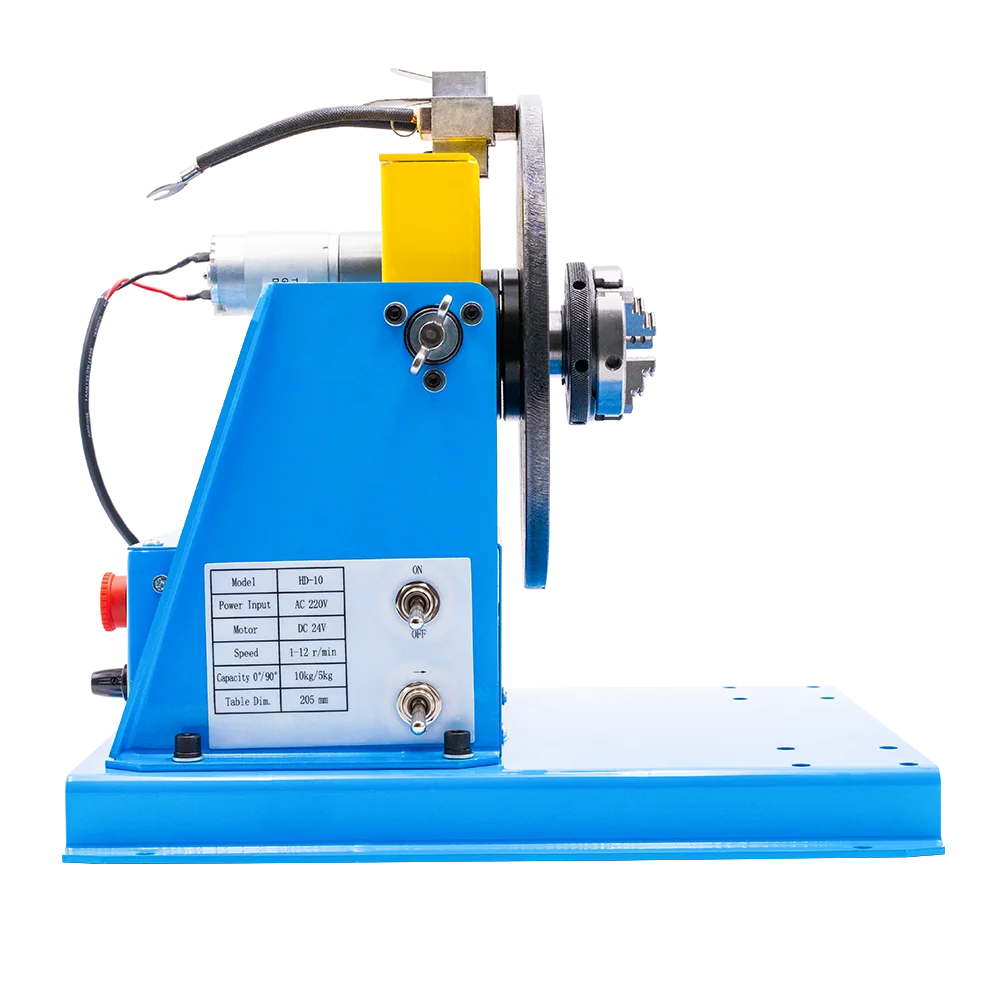 110/220V HD-10 Rotary Welding Positioner Turntable Welding Rotator Weld Positioning Equipment Welding Table with K01-65 Chuck 6