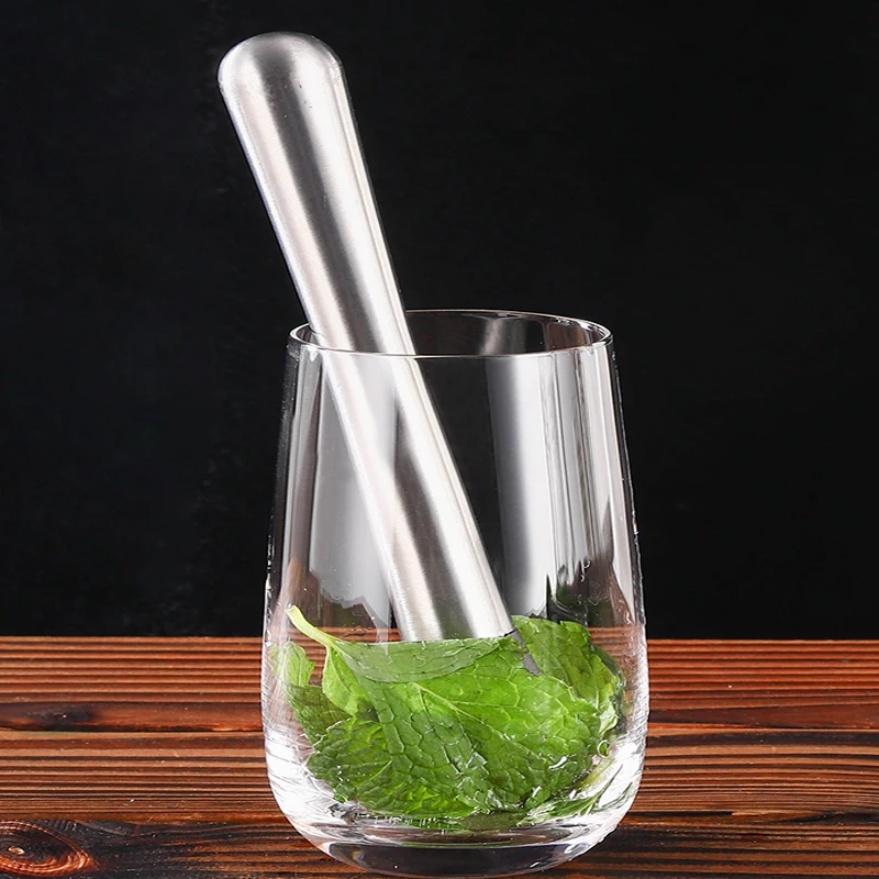 Stainless Steel Cocktail Muddler Mixing Spoon Home Bar Tool Set-Fruit Based Drinks (8" Muddler) bar tools