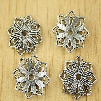 

20pcs 19mm hole:2.3mm Tibetan silver color flower beads cap h2727