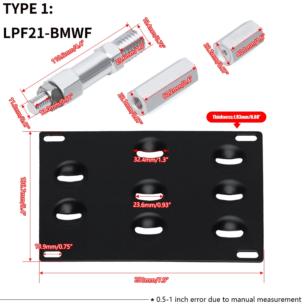 2x BMW F10 F30 F31 F11 F15 F16 M5 M-POWER KENNZEICHENHALTER NUMMERNSCHILD  HALTER