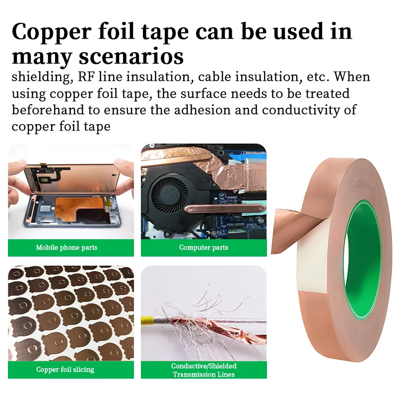 DIY Copper Foil Tape Double-Sided Conductive Adhesive EMIAnti-static Repair Adhesive Tape Circuit Electrical Repair Tapes
