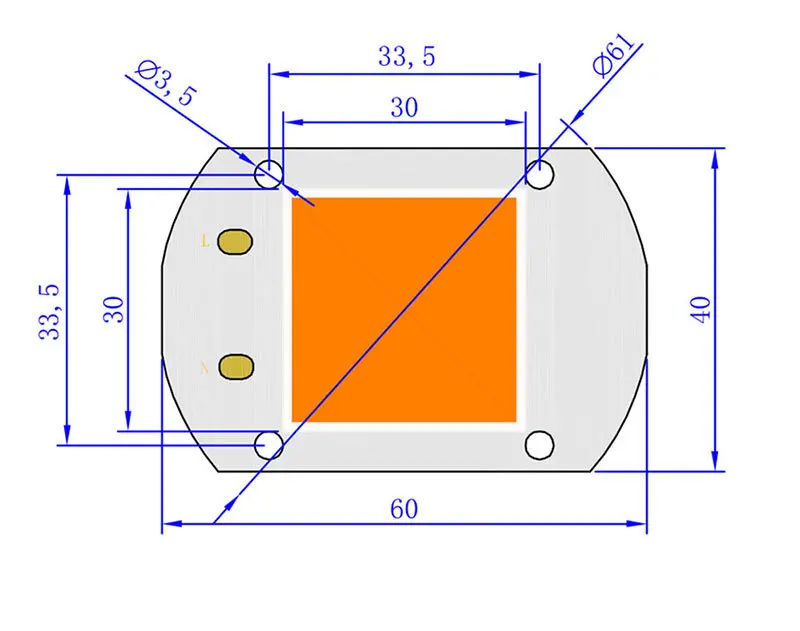 Description Picture 6 of itemLED 50W 220V Red Blue Green White No Need Driver Chip COB Lamp Source Plant Growth Flood Street Light Beads Light Accessories