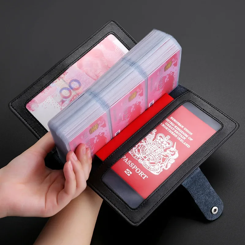 Luxury Extra Large Leather Card Holder for Men - Long Style Multi-Card Slot Wallet