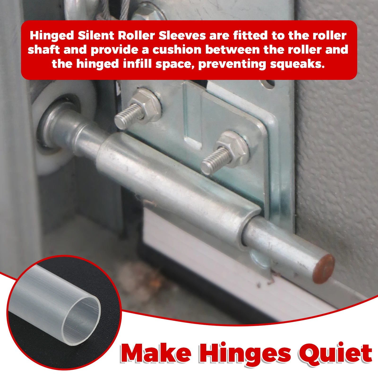 Garage Door Hinge Rollers 20Pcs Quiet Roller Sleeves ABS Noise Reducing