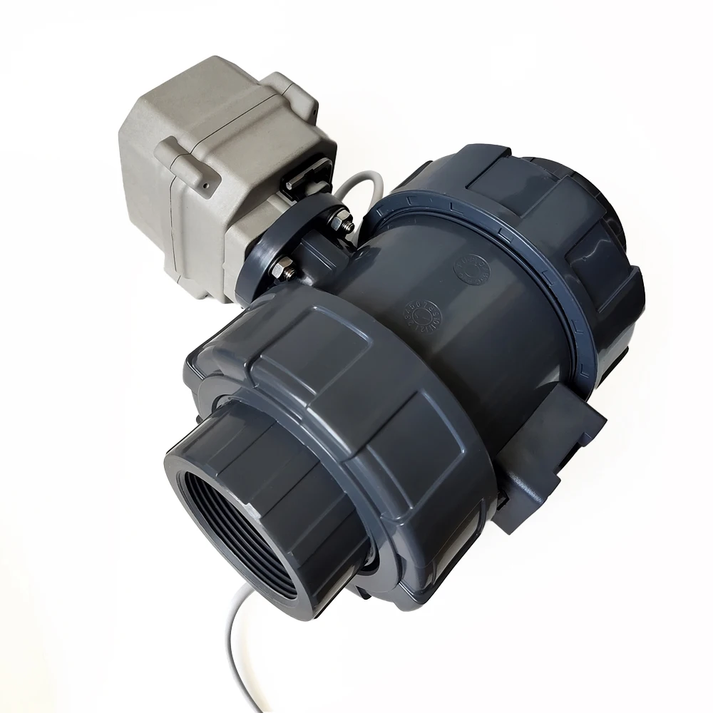 Valvola A Sfera Elettrica 1 Pollice In PVC – 2 Vie Con Foro Pieno, Alimentazione 12-24V DC / 110-230V AC, Ritorno Automatico, Normalmente Chiusa - 3