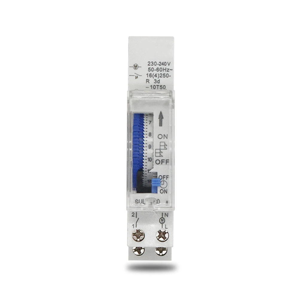 SUL180a 타이머 스위치 24 시간 릴레이 아날로그 전기 프로그래밍 가능 AC 220V 16A 배터리 35mm 딘 레일, 기계식 타이머 스위치
