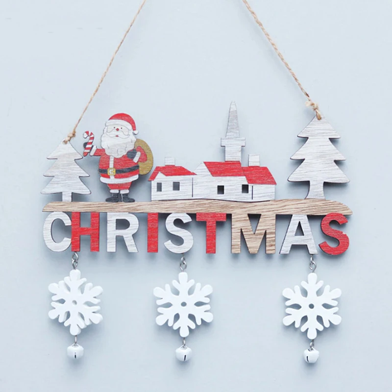 

Christmas Door Wooden Hanging Pendant Santa Claus Merry Christmas Decoration for Home 2023 Xmas Navidad Noel Gifts New Year 2024