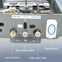 Chauffe-eau au gaz de pétrole liquéfié 10L 16L 20L chauffe-eau au GPL Kit de douche de chaudière sans réservoir en acier inoxydable pour l'extérieur et la maison 5