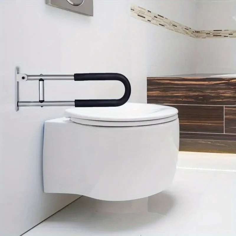 23.6-inch Durable Adjustable Aluminum Alloy Toilet Safety Rail-Bathroom Handrail for Elderly, Disabled-Support Aid