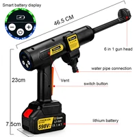 Gami 200Bar laveuse haute pression électrique sans brosse 6-en-1 lavage de voiture pistolet à eau de jardin pistolet de pulvérisation pour Makita 18V batterie broche 4