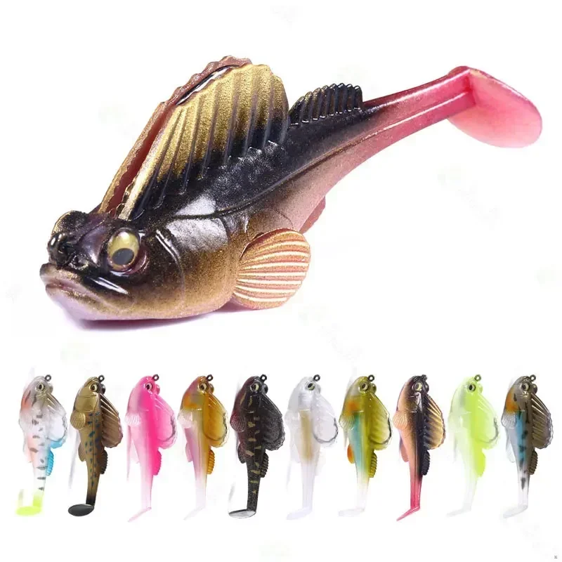 1pcs/5pcs Silicone Fishing lure Dark Sleeper Wobbler 7g 14g Sinking Soft Lure Jig hook Swimbaits Bass Shad for Perch Tackle