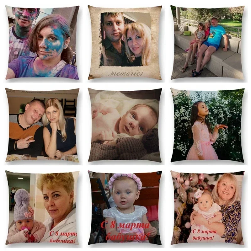 Personalized Family Pillow Covers - Custom Linen Cushion