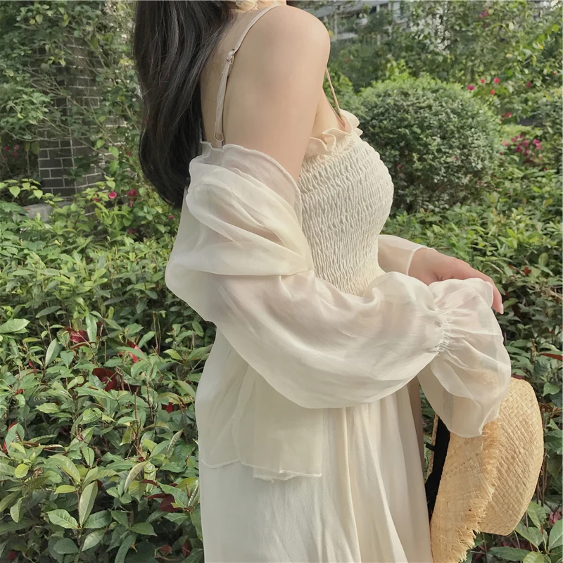 Apricot White Black Women Long Sleeve Open Front Sheer Bolero Chiffon Shrug Cardigan Wrap For Wedding Party Dress Cape Cover Up wedding shawl