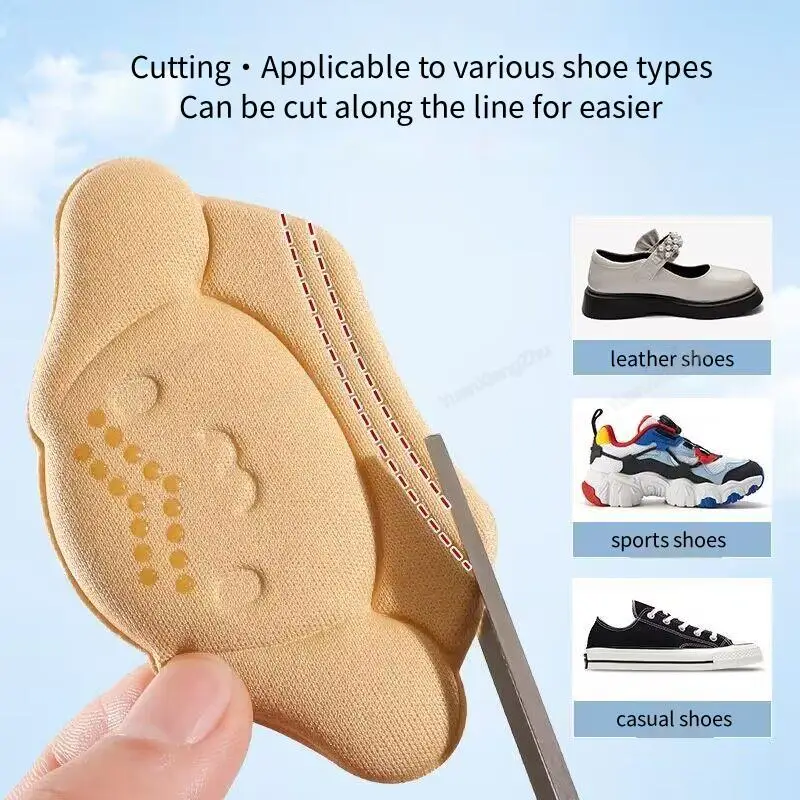 New Comfort Heels Stickers Shoe Pads Sneaker kids Insoles Non-slip Feet Heel Protectors Child Adjust Size Cushion Care Inserts