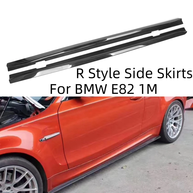 

R Style Real Carbon Fiber Bumper Lip Extensions Side Skirts For BMW 1 Series E82 Lip Splitters Body Kit
