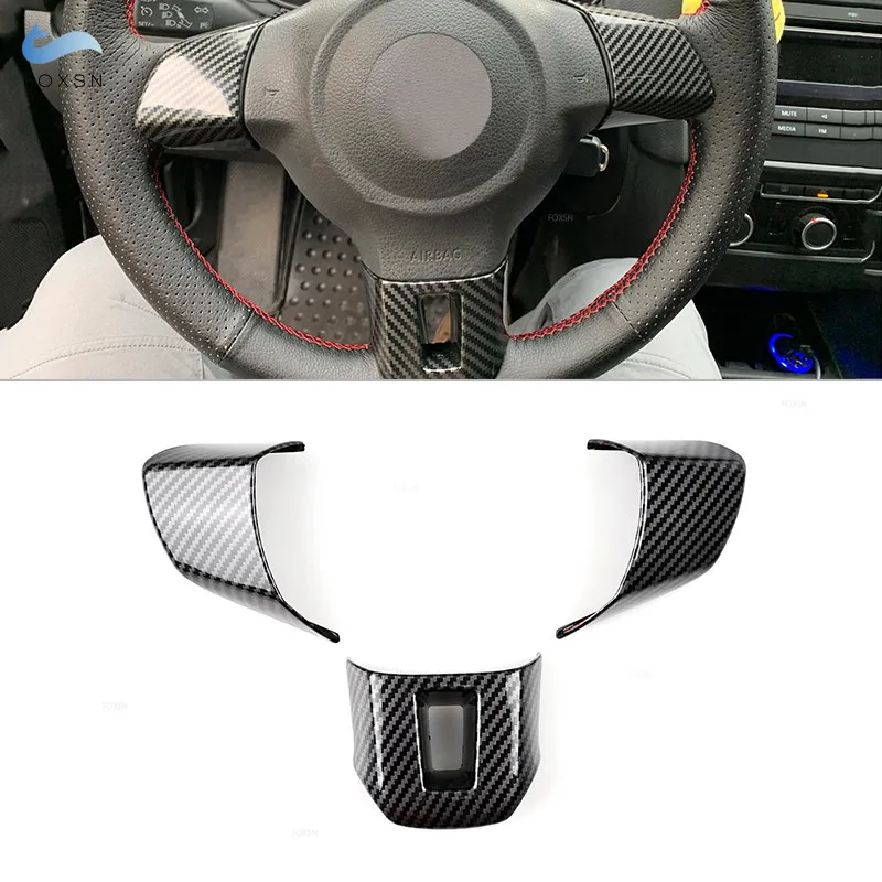 Für Vw Golf 6 Mk6 Jetta Bora Polo Touran Eos Caddy 3 Stücke Carbon Fiber Texture Innen Lenkrad Panel Abdeckung Schutz Trim